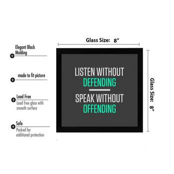 Defending Offending  Office Black Framed Wall Hanging Art Print for Office  Home Reading Room  ( 8x8 ) Inch 3