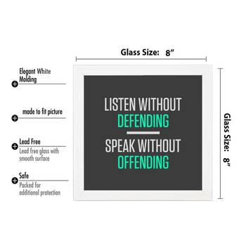Defending Offending  Office White Framed Wall Hanging Art Print for Office  Home Reading Room  ( 8x8 ) Inch 3