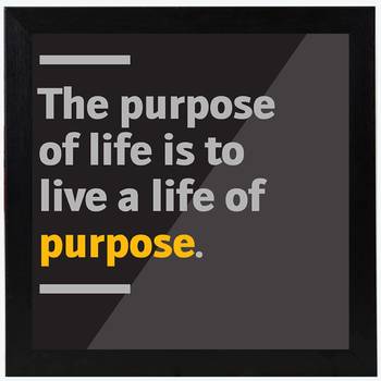 Life of Purpose  Office Black Framed Wall Hanging Art Print for Office  Home Reading Room  ( 8x8 ) Inch 1