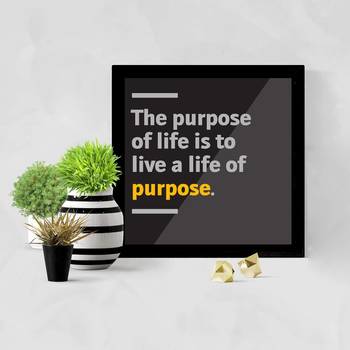 Life of Purpose  Office Black Framed Wall Hanging Art Print for Office  Home Reading Room  ( 8x8 ) Inch 2