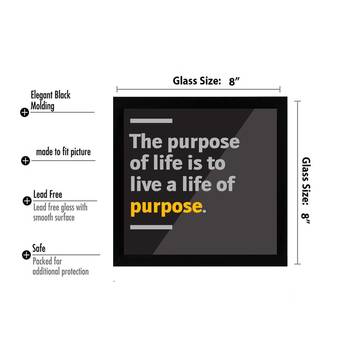 Life of Purpose  Office Black Framed Wall Hanging Art Print for Office  Home Reading Room  ( 8x8 ) Inch 3