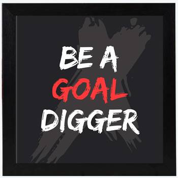 Goal Digger  Office Black Framed Wall Hanging Art Print for Office  Home Reading Room  ( 8x8 ) Inch 1