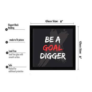 Goal Digger  Office Black Framed Wall Hanging Art Print for Office  Home Reading Room  ( 8x8 ) Inch 3