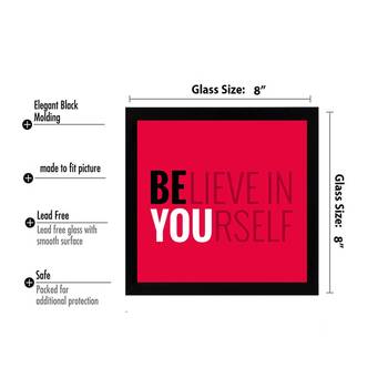 Believe in You  Office Black Framed Wall Hanging Art Print for Office  Home Reading Room  ( 8x8 ) Inch 3