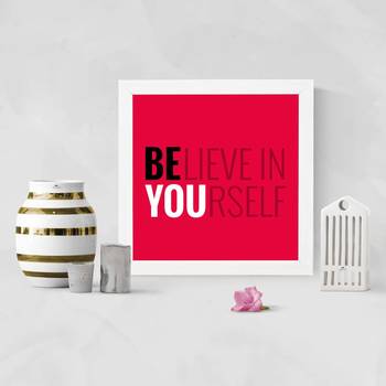Believe in You  Office White Framed Wall Hanging Art Print for Office  Home Reading Room  ( 8x8 ) Inch 2