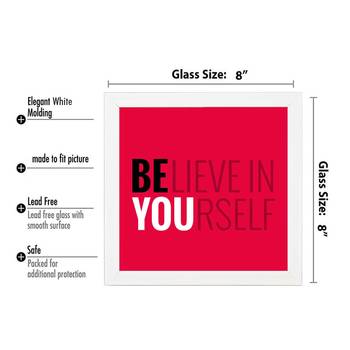 Believe in You  Office White Framed Wall Hanging Art Print for Office  Home Reading Room  ( 8x8 ) Inch 3