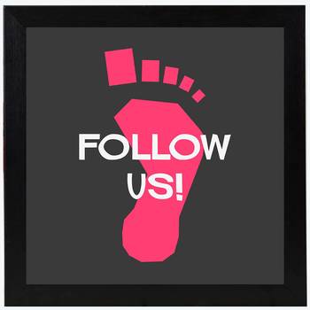 Follow Us  Office Black Framed Wall Hanging Art Print for Office  Home Reading Room  ( 8x8 ) Inch 1