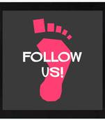 Follow Us  Office Black Framed Wall Hanging Art Print for Office  Home Reading Room  ( 8x8 ) Inch