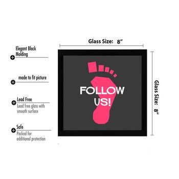 Follow Us  Office Black Framed Wall Hanging Art Print for Office  Home Reading Room  ( 8x8 ) Inch 3