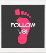 Follow Us  Office White Framed Wall Hanging Art Print for Office  Home Reading Room  ( 8x8 ) Inch