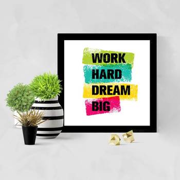 Dream Big  Office Black Framed Wall Hanging Art Print for Office  Home Reading Room  ( 8x8 ) Inch 2