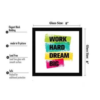 Dream Big  Office Black Framed Wall Hanging Art Print for Office  Home Reading Room  ( 8x8 ) Inch 3