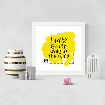 Limits Exist  Office White Framed Wall Hanging Art Print for Office  Home Reading Room  ( 8x8 ) Inch 2