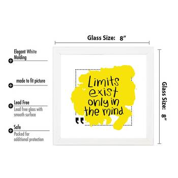 Limits Exist  Office White Framed Wall Hanging Art Print for Office  Home Reading Room  ( 8x8 ) Inch 3