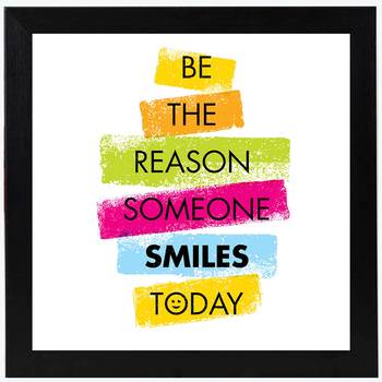 Smile Today  Office Black Framed Wall Hanging Art Print for Office  Home Reading Room  ( 8x8 ) Inch 1
