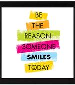 Smile Today  Office Black Framed Wall Hanging Art Print for Office  Home Reading Room  ( 8x8 ) Inch