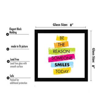 Smile Today  Office Black Framed Wall Hanging Art Print for Office  Home Reading Room  ( 8x8 ) Inch 3