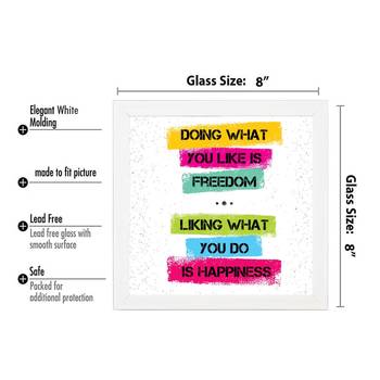 Do What you Like  Office White Framed Wall Hanging Art Print for Office  Home Reading Room  ( 8x8 ) Inch 3