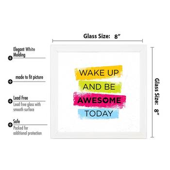 Awesome Today  Office White Framed Wall Hanging Art Print for Office  Home Reading Room  ( 8x8 ) Inch 3