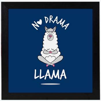 No Drama  Office Black Framed Wall Hanging Art Print for Office  Home Reading Room  ( 8x8 ) Inch 1