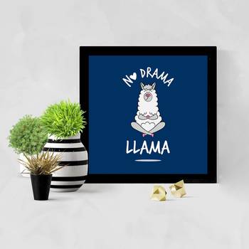 No Drama  Office Black Framed Wall Hanging Art Print for Office  Home Reading Room  ( 8x8 ) Inch 2