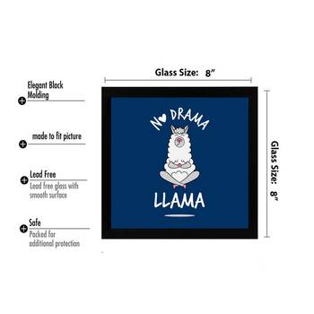 No Drama  Office Black Framed Wall Hanging Art Print for Office  Home Reading Room  ( 8x8 ) Inch 3