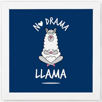 No Drama  Office White Framed Wall Hanging Art Print for Office  Home Reading Room  ( 8x8 ) Inch 1