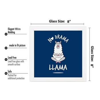 No Drama  Office White Framed Wall Hanging Art Print for Office  Home Reading Room  ( 8x8 ) Inch 3