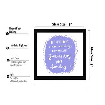 Vibe Changing Quote Sunday  Office Black Framed Wall Hanging Art Print for Office  Home Reading Room  ( 8x8 ) InchChant  3
