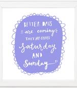 Vibe Changing Quote Sunday  Office White Framed Wall Hanging Art Print for Office  Home Reading Room  ( 8x8 ) InchChant 