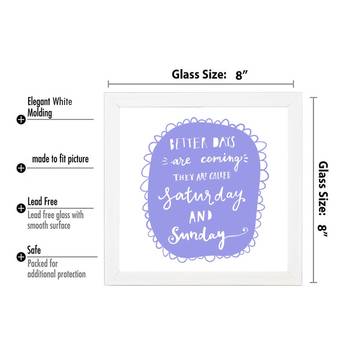 Vibe Changing Quote Sunday  Office White Framed Wall Hanging Art Print for Office  Home Reading Room  ( 8x8 ) InchChant  3