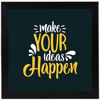 Ideas Happen  Office Black Framed Wall Hanging Art Print for Office  Home Reading Room  ( 8x8 ) Inch 1