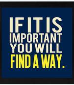 Find A Way  Office Black Framed Wall Hanging Art Print for Office  Home Reading Room  ( 8x8 ) Inch