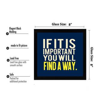 Find A Way  Office Black Framed Wall Hanging Art Print for Office  Home Reading Room  ( 8x8 ) Inch 3