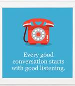 good conversion start to good listen  Office White Framed Wall Hanging Art Print for Office  Home Reading Room