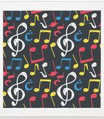 Music Art Music   Music White Framed Wall Hanging Art Print for Office  Home Reading Room  ( 8x8 ) Inch