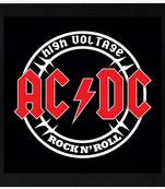 AC DC Band Group  Music Black Framed Wall Hanging Art Print for Office  Home Reading Room  ( 8x8 ) Inch