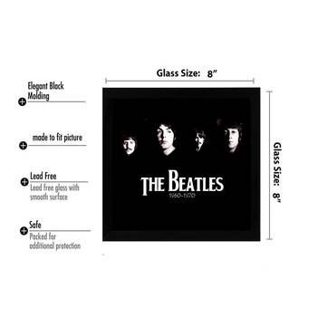 The Beatles  Music Black Framed Wall Hanging Art Print for Office  Home Reading Room  ( 8x8 ) Inch 3