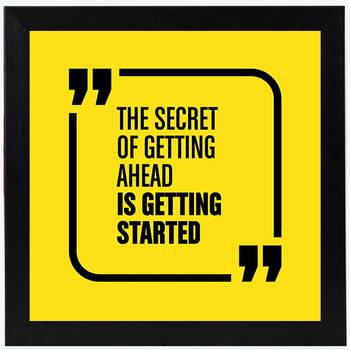 Getting Started  Motivational Black Framed Wall Hanging Art Print for Office  Home Reading Room  ( 8x8 ) Inch 1