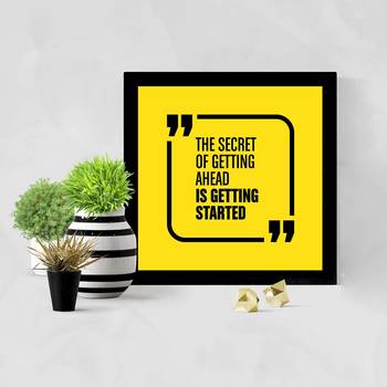 Getting Started  Motivational Black Framed Wall Hanging Art Print for Office  Home Reading Room  ( 8x8 ) Inch 2