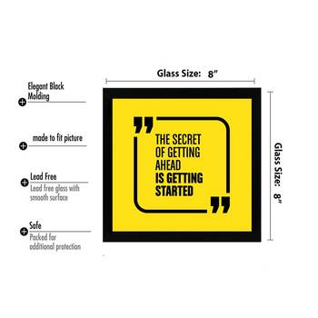 Getting Started  Motivational Black Framed Wall Hanging Art Print for Office  Home Reading Room  ( 8x8 ) Inch 3