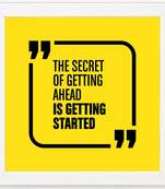 Getting Started  Motivational White Framed Wall Hanging Art Print for Office  Home Reading Room  ( 8x8 ) Inch
