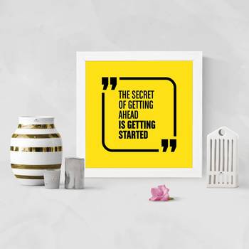 Getting Started  Motivational White Framed Wall Hanging Art Print for Office  Home Reading Room  ( 8x8 ) Inch 2