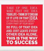 Think of Idea  Motivational White Framed Wall Hanging Art Print for Office  Home Reading Room  ( 8x8 ) Inch