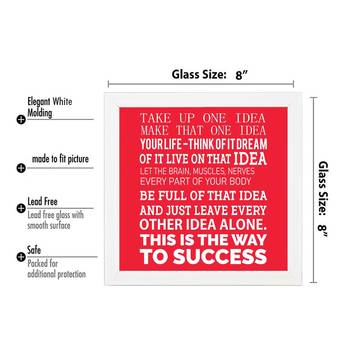 Think of Idea  Motivational White Framed Wall Hanging Art Print for Office  Home Reading Room  ( 8x8 ) Inch 3