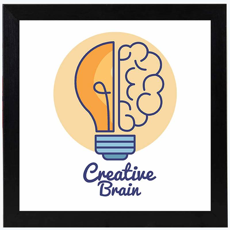 Creative Brain Motivational Black Framed Wall Hanging Art Print for