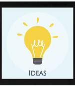 Ideas Bulb  Motivational Black Framed Wall Hanging Art Print for Office  Home Reading Room  ( 8x8 ) Inch