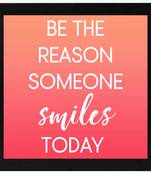 Smiles Today  Motivational Black Framed Wall Hanging Art Print for Office  Home Reading Room  ( 8x8 ) Inch