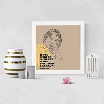APJ Abdul Kalam  Motivational White Framed Wall Hanging Art Print for Office  Home Reading Room  ( 8x8 ) Inch 2