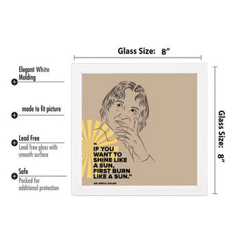 APJ Abdul Kalam  Motivational White Framed Wall Hanging Art Print for Office  Home Reading Room  ( 8x8 ) Inch 3